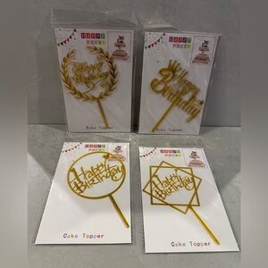 Assorted Set Cake Topper Acrylic Happy Birthday Cake Decoration Supplies